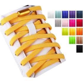 Olukssck 2 Pares Cordones Elásticos Sin Nudo con Hebilla Metal | Cordones de Zapatos de Deporte | Cordones Elásticos Zapatos