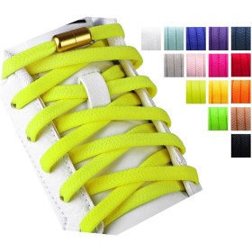 Olukssck 2 Pares Cordones Elásticos Sin Nudo con Hebilla Metal | Cordones de Zapatos de Deporte | Cordones Elásticos Zapatos
