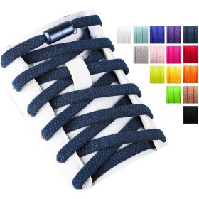 Olukssck 2 Pares Cordones Elásticos Sin Nudo con Hebilla Metal | Cordones de Zapatos de Deporte | Cordones Elásticos Zapatos