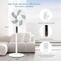 LeaderPro Standing Fan, 12.8dB DC 2 in 1 Desktop Fan, Adjustable Height 61-95 cm, Diameter 34 cm, 8 Speeds with Remote Control