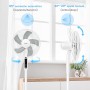 LeaderPro Standing Fan, 12.8dB DC 2 in 1 Desktop Fan, Adjustable Height 61-95 cm, Diameter 34 cm, 8 Speeds with Remote Control