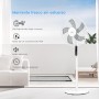 LeaderPro Standing Fan, 12.8dB DC 2 in 1 Desktop Fan, Adjustable Height 61-95 cm, Diameter 34 cm, 8 Speeds with Remote Control