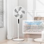 LeaderPro Standing Fan, 12.8dB DC 2 in 1 Desktop Fan, Adjustable Height 61-95 cm, Diameter 34 cm, 8 Speeds with Remote Control
