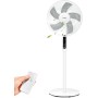 LeaderPro Standing Fan, 12.8dB DC 2 in 1 Desktop Fan, Adjustable Height 61-95 cm, Diameter 34 cm, 8 Speeds with Remote Control