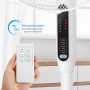 LeaderPro Standing Fan, 12.8dB DC 2 in 1 Desktop Fan, Adjustable Height 61-95 cm, Diameter 34 cm, 8 Speeds with Remote Control