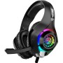 Tatybo Cascos Gaming para Ps4 Ps5 PC, Auriculares Gaming con Estéreo de Graves Profundos, Luces RGB, Cómodas Orejeras Grandes,
