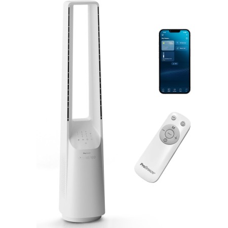 Pro Breeze OmniAir Bladeless Tower Fan 105 cm with Air Purifier, 75° Oscillation, Ultra Quiet, Remote Control, HEPA Filter, LED