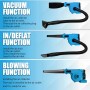 Soplador de Hojas, 18V Soplador de Hojas Bateria y Cargador, Aspirador de Hojas Eléctrico 2 en 1, Soplador Aspirador de Hojas