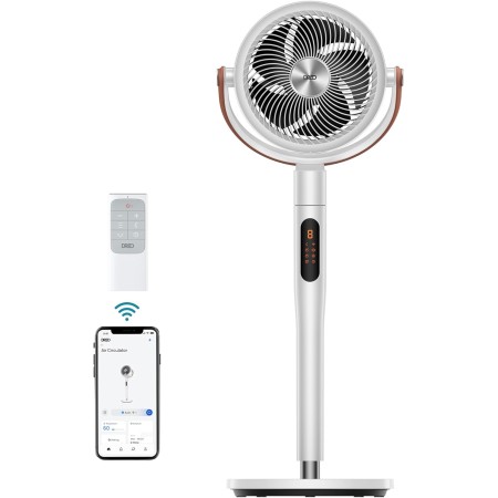 Dreo Smart Quiet Standing Fan 25dB, 30M Wind, Turbo Circulator Fans with Control, 6 Modes, 8 Speeds, Air Volume 1650m³/h,