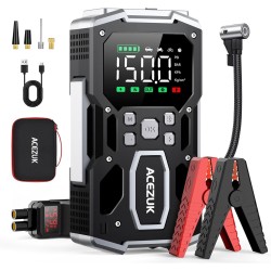 ACEZUK Arrancador de Coches 4500A, 12V Arrancador de Baterias de Coches (para 5.5L Disésel o 7.0L Gas), Jump Starter con 2.5