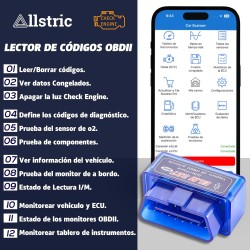 Allstric® Obd2 Diagnosis Coche Multimarca. ELM 327 Lector y Herramienta de Análisis y Diagnostico. Obd2 Bluetooth OBD Original