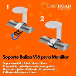 SOS ROAD Baliza de Emergencia V16 con Geolocalización y Conexión DGT 3.0 – Uso Obligatorio Enero 2026, Señal LED Homologada para