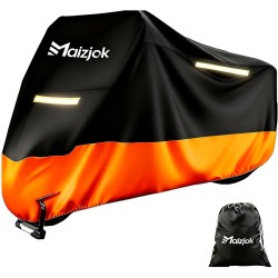 Maizjok Funda Moto Impermeable, Cubierta Moto Exterior Interior 210D Poliéster Capa Protector Lluvia y UV para Cubre Scooter