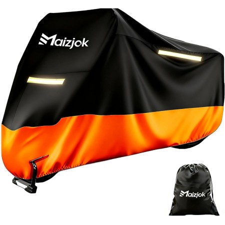 Maizjok Funda Moto Impermeable, Cubierta Moto Exterior Interior 210D Poliéster Capa Protector Lluvia y UV para Cubre Scooter