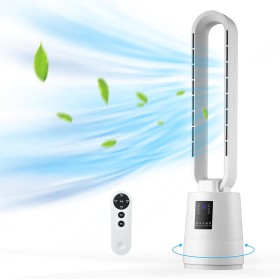 Tiazhan Tower Fan, 38 Inch Silent Fan, 80W Fan, LED Display with 8H Timer, 3 Speeds and 3 Modes, Suitable for Living Room,