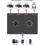 Tiamu Conmutador de audio de 3,5 mm, interruptor de audio de 4 puertos, interruptor de audio AUX estéreo, 4 entradas, 1 salida/1