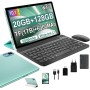 fezawio Tablet 10 Pulgadas Android 14, 20GB RAM + 128GB ROM (TF 1TB), Octa-Core, Tablet con Teclado y Raton -Verde