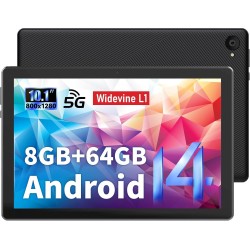 HotLight Tablet 10 Pulgadas Tablet Android 14 8GB RAM+64GB ROM(1TB TF), 1280 * 800 FHD IPS, Cámara 8MP+5MP, Batería 5000mAh, GMS