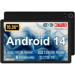 Laptok Android Tablet 10 Pulgadas, Tablet con 16 GB+128 GB (TF 1TB), Octa core/5000mAh, 5+8MP/1280 * 800P, WiFi 6/Widevine