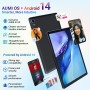 Laptok Android 14 Tablet 10 Pulgadas, 14GB +128GB+1TB, WiFi6/BT5.2/5000mAh, 8+5MP/1280 * 800/Widevine L1, Tablet PC con Stylus,