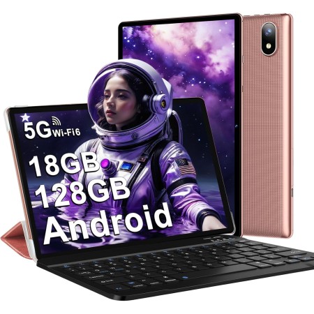 DMOAO Tablet 10 Pulgadas Android 14 con 5G Wi-Fi 6, FHD Tablet con 18 GB RAM + 128 GB ROM (Ampliable a 1TB), Widevine L1, 8