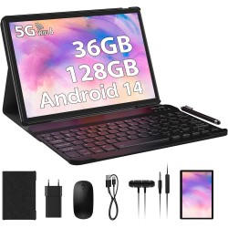 PIXPEAK Tablet 10 Pulgadas Android 14.0 con 5G WiFi Tablet, 36GB RAM+128GB ROM(1TB Ampliable), Octa Core 2.0 GHz Tableta,