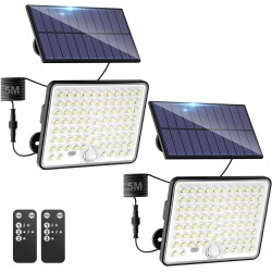 kolpop 2 Paquete Focos LED Exterior Solares,Focos LED Solares Sensor de Movimiento con Mando a Distancia,IP65 Impermeable Luz kolpop 2 Paquete Focos LED Exterior Solares,Focos LED Solares Sensor de Movimiento con Mando a Distancia,IP65 Impermeable Luz