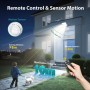 kolpop 2 Paquete Focos LED Exterior Solares,Focos LED Solares Sensor de Movimiento con Mando a Distancia,IP65 Impermeable Luz