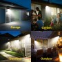 kolpop 2 Paquete Focos LED Exterior Solares,Focos LED Solares Sensor de Movimiento con Mando a Distancia,IP65 Impermeable Luz