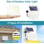 kolpop 2 Paquete Focos LED Exterior Solares,Focos LED Solares Sensor de Movimiento con Mando a Distancia,IP65 Impermeable Luz