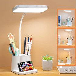 Flexo LED de Escritorio Antifatiga Ocular – Lámpara con 3 Modos de Luz y 8 Niveles de Brillo Regulable, Plegable con Cuello de