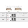 Madera Nieve Plafón de Techo Redondo de Tela Ø38 cm, Pantalla Textil con 2 Casquillo E27 (40W máx.), Lámpara de Techo para