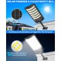 LEKIA Farola Solares Exterior Potente 7000K, Luz Solar Exterior con Sensor Movimiento y Mando Distancia, Focos LED Solar