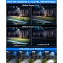 LEKIA Farola Solares Exterior Potente 7000K, Luz Solar Exterior con Sensor Movimiento y Mando Distancia, Focos LED Solar