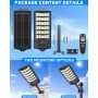 LEKIA Farola Solares Exterior Potente 7000K, Luz Solar Exterior con Sensor Movimiento y Mando Distancia, Focos LED Solar