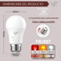 VERLSA Bombilla Led 3 Tonalidades - E27, 7w - Luz Roja Nocturna Melatonina 625nm, Ámbar 1600k y Blanca 4000k - 0% Luz Azul -