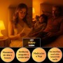 VERLSA Bombilla Led 3 Tonalidades - E27, 7w - Luz Roja Nocturna Melatonina 625nm, Ámbar 1600k y Blanca 4000k - 0% Luz Azul -