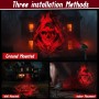 Proyector Halloween Decoracion Exterior Casa - 3D Dinámica Roja Calavera LED Lámpara Impermeable, Decoración Halloween Luces