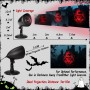 Proyector Halloween Decoracion Exterior Casa - 3D Dinámica Roja Calavera LED Lámpara Impermeable, Decoración Halloween Luces