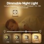 LED Luz con Sensor de Movimiento, 2pcs Luce Notturna Bambini da Presa, Modo Sensor o Siempre Encendida, Brillo Regulable,