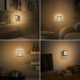 LED Luz con Sensor de Movimiento, 2pcs Luce Notturna Bambini da Presa, Modo Sensor o Siempre Encendida, Brillo Regulable,