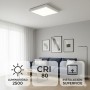 M Ledme - Panel de Superficie Serie Slim Cuadrado 12W, 1200lm, Luz Neutra (4500k). Lámpara de techo de interiores IP20. Ideal