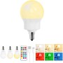 Bombilla LED Recargable E14 con Mando a Distancia, Regulable, Magnética, con Batería, 3 Temperaturas de Color + 9 Colores RGB,