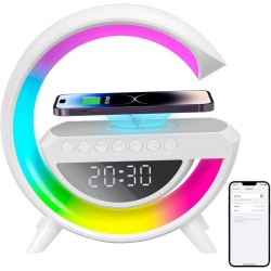 BatdTech Lámpara de carga inalámbrica, 15W despertador luz nocturna RGB multifuncional, estación de carga inalámbrica, altavoz BatdTech Lámpara de carga inalámbrica, 15W despertador luz nocturna RGB multifuncional, estación de carga inalámbrica, altavoz