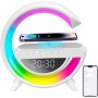 BatdTech Lámpara de carga inalámbrica, 15W despertador luz nocturna RGB multifuncional, estación de carga inalámbrica, altavoz