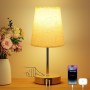 Suright Lámparas de Mesita de Noche Táctil con Puertos de Carga USB A+C, Lámpara de Noche Regulable con 3 Niveles de Brillo,