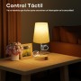 Suright Lámparas de Mesita de Noche Táctil con Puertos de Carga USB A+C, Lámpara de Noche Regulable con 3 Niveles de Brillo,