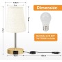 Suright Lámparas de Mesita de Noche Táctil con Puertos de Carga USB A+C, Lámpara de Noche Regulable con 3 Niveles de Brillo,