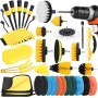 IGUGI Cepillo para Taladro Eléctrico,Kit Limpieza Coche,Juego de 36 Piezas Cepillo de Taladro,Cepillo Taladro Limpieza Kit