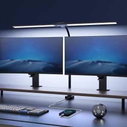 YICAIZI Lampara de Escritorio de LED 24W con Control Remoto - 1500LM 80CM Flexo LED Escritorio con Pinza Luz Leer Puerto de YICAIZI Lampara de Escritorio de LED 24W con Control Remoto - 1500LM 80CM Flexo LED Escritorio con Pinza Luz Leer Puerto de